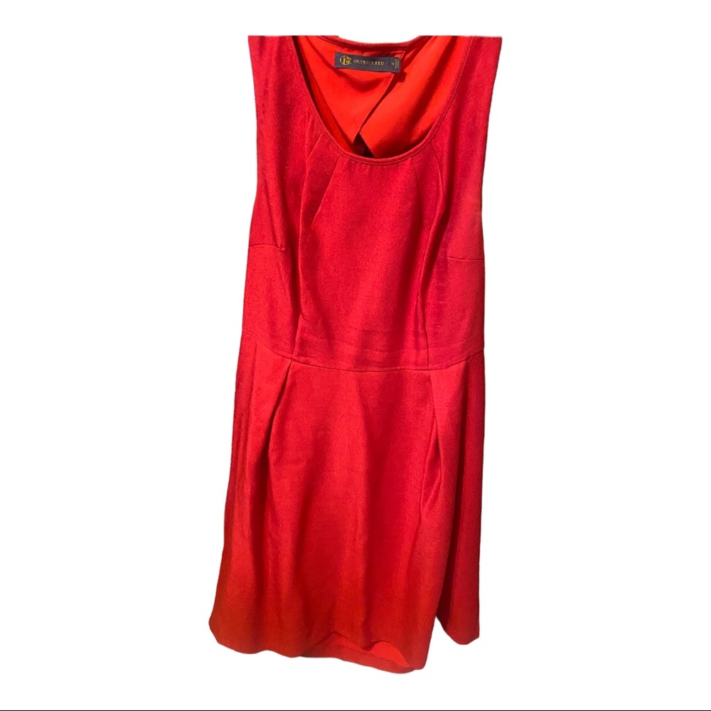 Red Dress partial back out, flare skirt